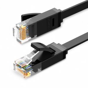 UGREEN NW102 flat nettverkskabel RJ45 UTP Cat6, 1m – svart