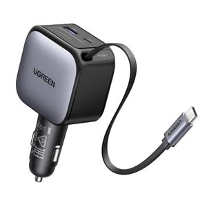 UGREEN Billader 60W, 3A, USB-A/USB-C med USB-C-kabel - Grå