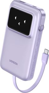 UGREEN Uno PB511 Trådlös powerbank med USB-C kabel 10000mAh 30W – lila