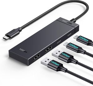 UGREEN CM806 USB-C-keskitin 4x USB-C, 0.5m - Musta