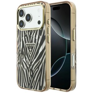 Guess Zebra Glitter Triangle Logo MagSafe -kuori  iPhone 17 Pro/18 Pro Case:lle - Kulta