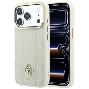 Guess Stripe Peony 4G Logo MagSafe -kuori  iPhone 18 Pro:lle - Beige