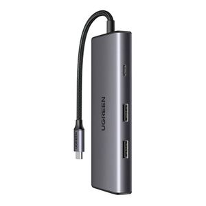 UGREEN CM498 USB-C-keskitin, jossa on 2x USB-A / 2x USB-C / HDMI / SD / microSD -liitäntää