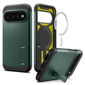 Spigen Tough Armor MagSafe -kuori till Google Pixel 11 Pro - Tummanvihreä