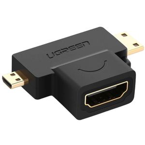 UGREEN HD129 Videoadapter miniHDMI/microHDMI til HDMI – svart
