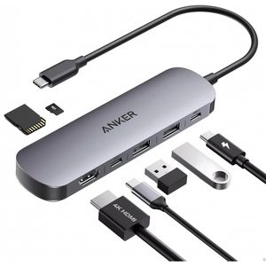 Anker 7-i-1 USB-C Hub 2x USB-A / 2x USB-C / 1x HDMI / 1x SD / 1x microSD