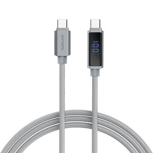 4Smarts DigitCord 100W USB-C-kabel med skjerm – grå