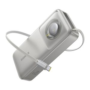 Baseus Free2Pull Powerbank 20000mAh 65W med USB-C-kabel – Grå