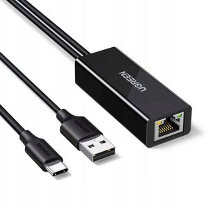 UGREEN CR110 Ethernet-adapter RJ45, USB/USB-C - svart
