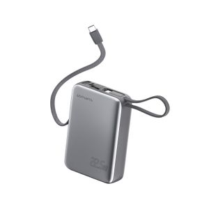 4Smarts Pocket Powerbank med Dubbla USB-C kablar 20000 mAh 22.5W – Space Grey