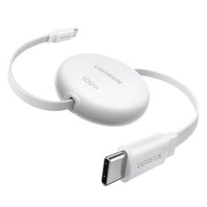UGREEN USB-C - USB-C PD -pikalatauskaapeli, jatkettava, 100 W – valkoinen