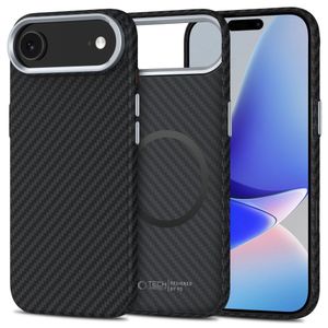 Tech-Protect Ion Carbon MagSafe Case for iPhone Air - Black/Silver