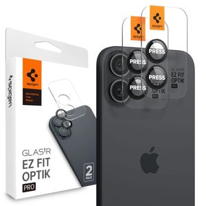 Spigen iPhone 17 / 16 Plus Glas.tR EZ Fit Optik Pro Linsebeskytter, 2 stk - Svart