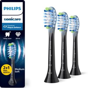 Philips Sonicare C3 Premium Plaque Defence -harjaspäät, 3 kpl - musta