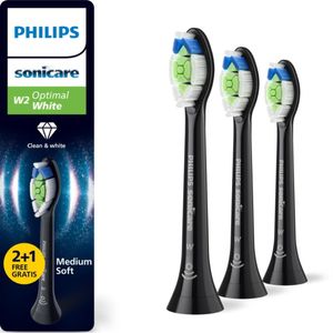 Philips Sonicare W2 Optimal White borsthuvuden, 3-pack – svart