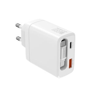 4Smarts PDPlug Jojo 65W vegglader PD GaN med uttrekkbar USB-C-kabel – hvit