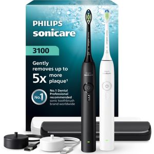 Philips Sonicare 3100 Series eltandborste 2-pack – Svart/Vit