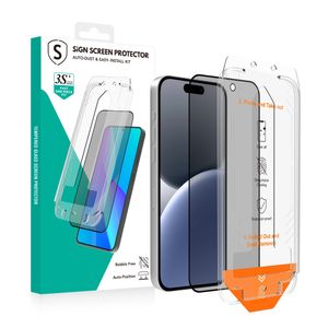 SiGN Skjermbeskytter iPhone 15/16 – EZ Apply med støvfri applikator, 2-paking
