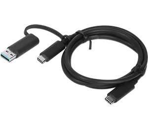 Lenovo Hybrid USB-C-kabel med USB-A-adapter 100W, 1 m
