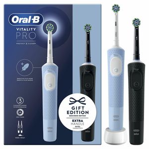 Oral-B Eltandborste Vitality Duo 2-pack – svart / blå / vit