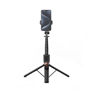 XO DESIGN SS23 Selfiestang med doble lys og Bluetooth, 1,7 m – svart