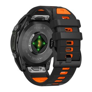 Garmin Fenix 8/Fenix E/Quatix 7 Pro osv. Klokkereim Silikon – Svart/Oransje