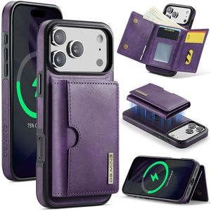 DG.MING iPhone 18 Pro Max/17 Pro Max Deksel med Magnetisk Lommebok - Lilla