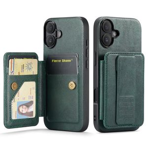 FIERRE SHANN iPhone 16 Case with Card slots - Green