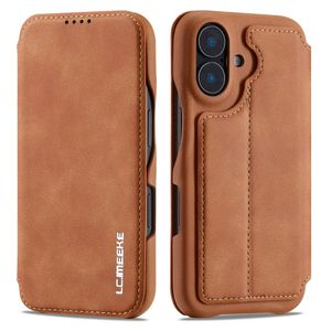 LC.IMEEKE iPhone 16 Etui med Stativ - Brun