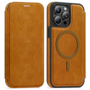iPhone 14 Pro Max MagSafe RFID Blocking Wallet Cover - Brown