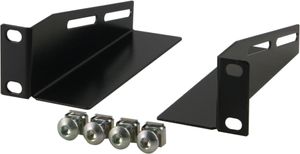 Deltaco L-støtteskinner til 10" skabe, 1U, 136 mm dyb, 2-pak – Sort