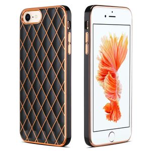 Electroplating Rhombus Pattern iPhone 7/8/SE 2020/SE 2022 Case - Black
