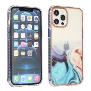 Starry Sea Marble Pattern Case for iPhone 13 - Blue