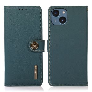 KHAZNEH iPhone 14 Genuine Leather TPU Cover - Green