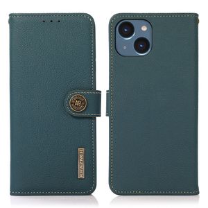 KHAZNEH iPhone 14 Genuine Leather TPU Suoja - Vihreä