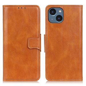 Crazy Horse Wallet Cover for iPhone 14 etui - Brunt