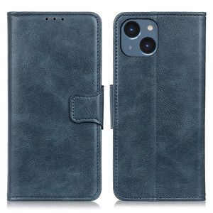 Crazy Horse Wallet Cover for iPhone 14 cover - Blue