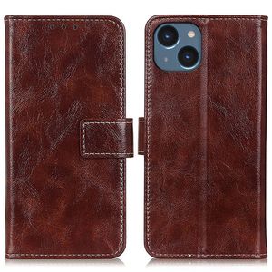 iPhone 14 Retro PU Leather wallet cover - Brown