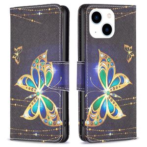 BF iPhone 14 PU Leather TPU Cover - Jewelry Butterfly