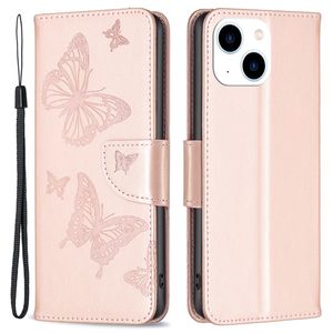 BF Butterflies Pattern Cover for iPhone 14 - Rose Gold
