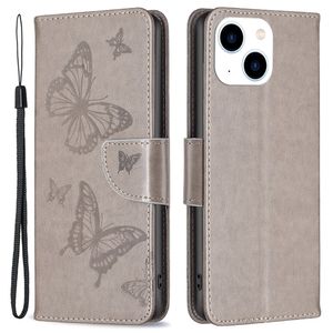 BF Butterflies Pattern Cover for iPhone 14 - Gray