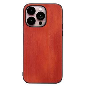 PU Leather Coated Case for iPhone 14 Pro Max case - Brown