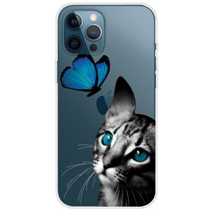 Anti-scratch iPhone 14 Pro Max Smartphone Case - Cat and Butterfly