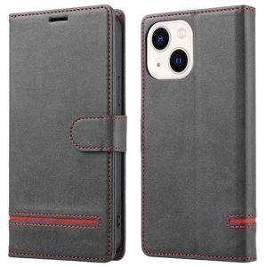 iPhone 14 Anti-wear Wallet Stand Cover - Black