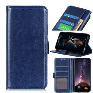 Crazy Horse Wallet Cover for Samsung Galaxy A21s - Blue