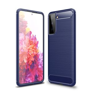 Carbon Fiber Brushed Case for Samsung Galaxy S21 Plus - Blue