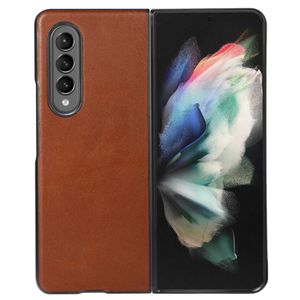 Samsung Galaxy Z Fold4 5G Crazy Horse Texture Phone Case - Brown