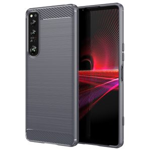 Sony Xperia 1 IV Carbon Fiber Texture deksel - Grå