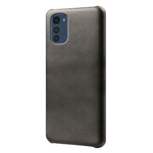 Motorola Moto E32 Textured PU Leather Coated PC case - Black