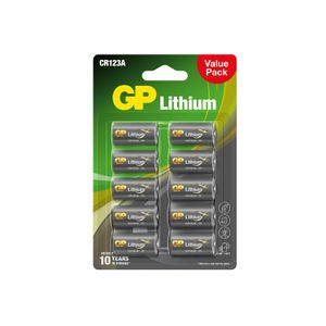 CR123A 3V Lithium-batteri 10-pak GP
